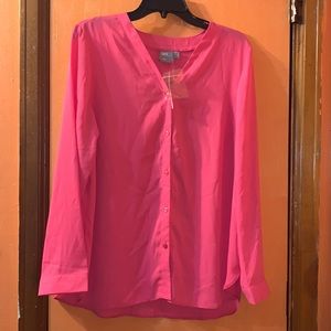 *3 for $25* ASOS Curve Pink button down long sleeves Blouse size US 14